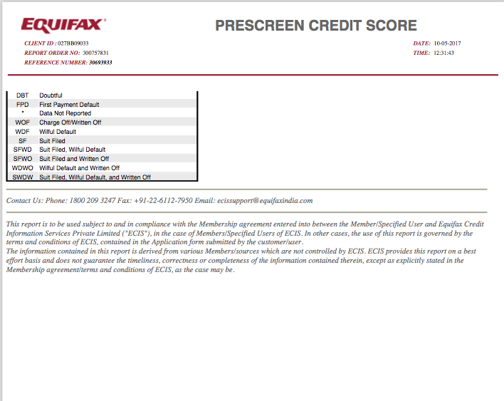 Equifax Report
